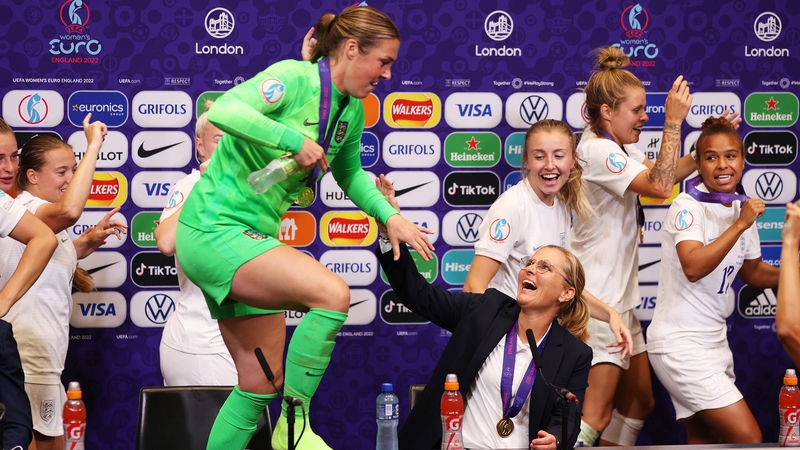 England players gatecrashed Sarina Wiegman's post-match press conference