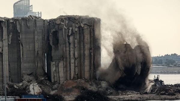 The remnants of the massive silos began to crumble this week, with several collapsing on Sunday