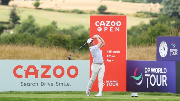 Paul Dunne teeing off on the first hole