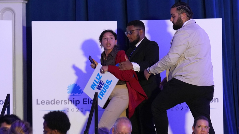 Lizz Truss described activists as "infiltrators", before vowing to clamp down on "militant trade unions" and "unfair protests"