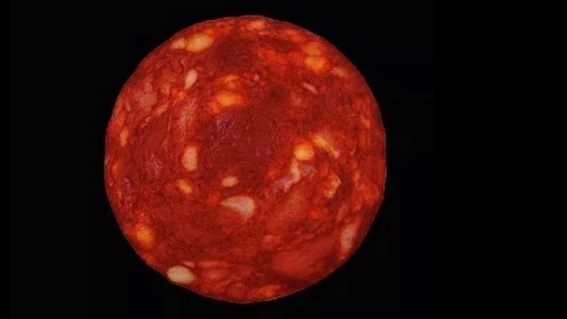 The scientist revealed the image was a slice of chorizo