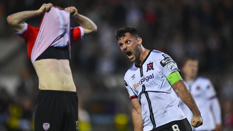Patrick Hoban celebrates after scoring the equaliser