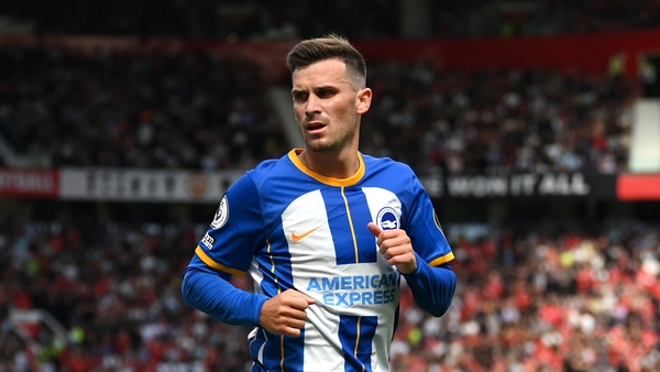 Pascal Gross celebrates his second goal of the afternoon