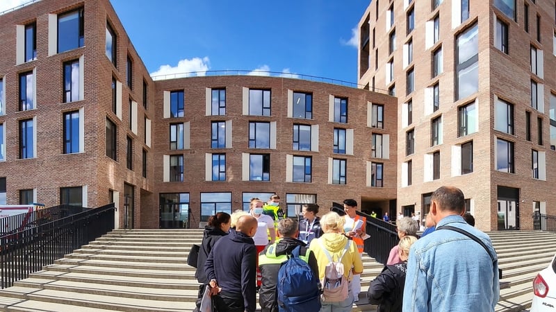 Ukrainian refugees arriving at Maynooth University last year