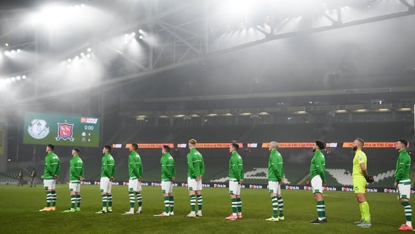 Shamrock Rovers ahead of the 2020 FAI Cup final at the Aviva Stadium