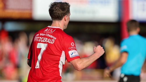 Sligo Rovers player Will Fitzgerald celebrates his deflected goal