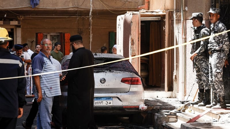 The fire blocked an entrance to the church, causing a stampede