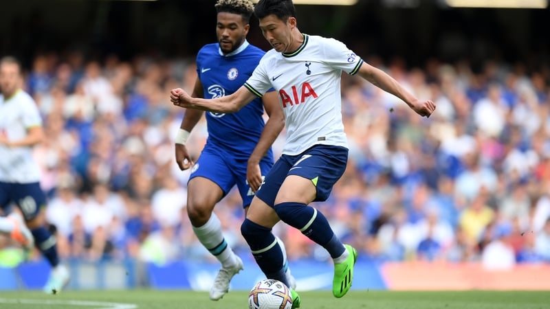 Son Heung-min (R) is alleged to have been racially abused by a member of the crowd at Stamford Bridge