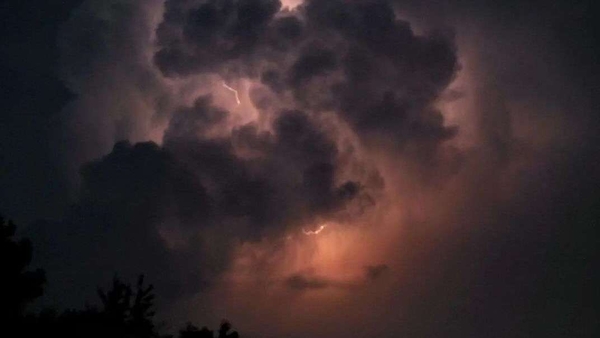 Lightning over Lough Derg in Co Tipperary. Photo: Denis MacSweeny