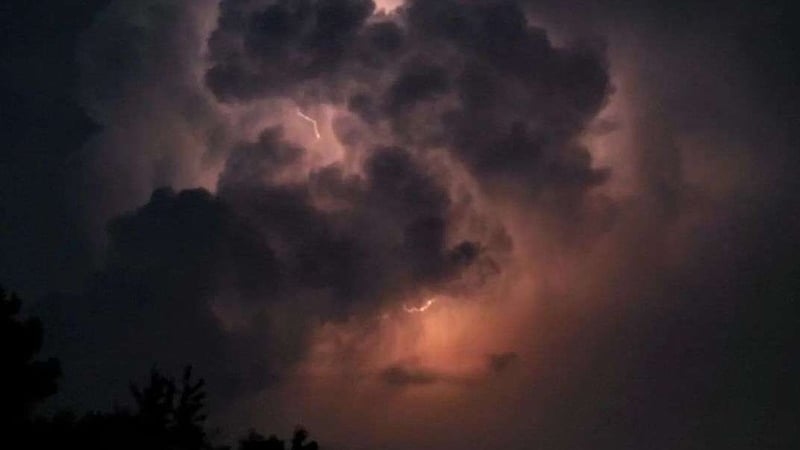 Lightning over Lough Derg in Co Tipperary. Photo: Denis MacSweeny