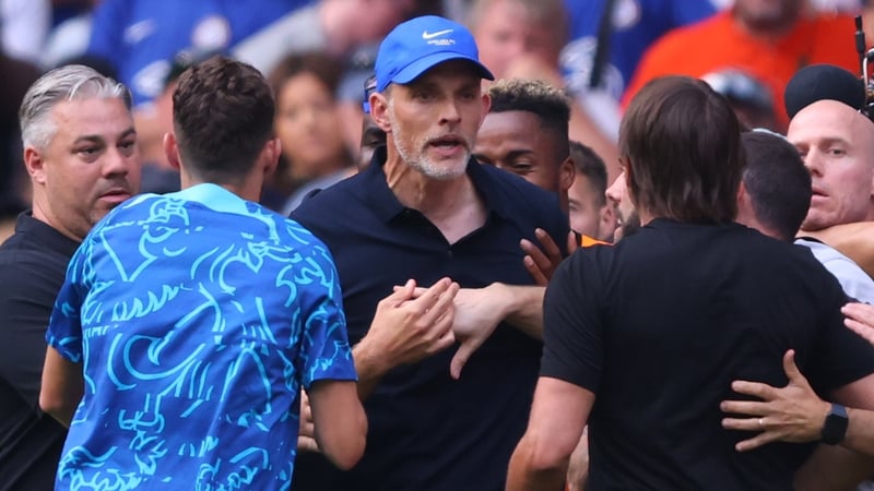 Tuchel and Tottenham counterpart Conte (r) clashed at full-time