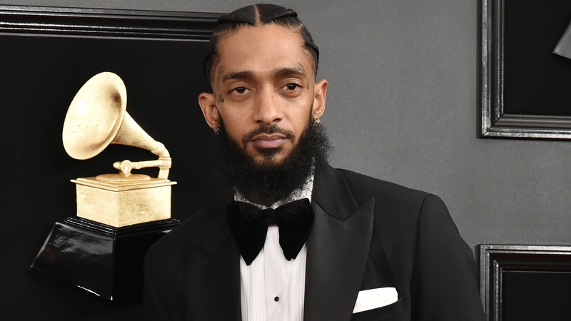 Nipsey Hussle, pictured at the Grammy Awards in Los Angeles in February 2019
