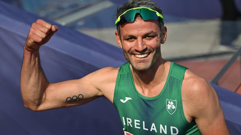 Thomas Barr all smiles after winning his heat in Munich