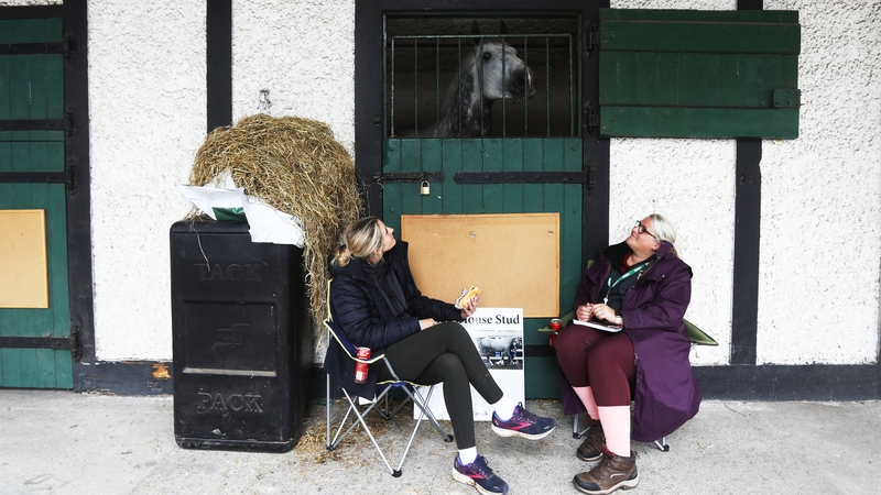 Danielle and Louise Cusack from Co Laois with horse Hollypark Diamond