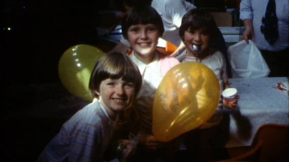 Children at a party organised by Dublin taxi drivers held in Blinkers, Leopardstown Racecourse in 1…