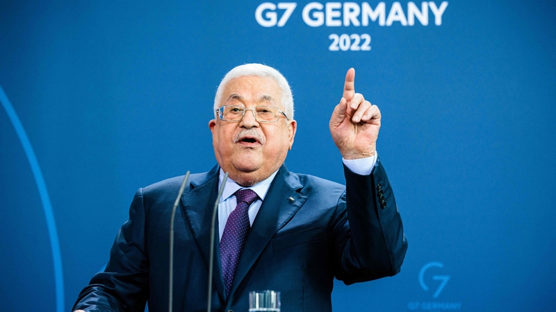 Mahmoud Abbas made the remark during a press conference in Berlin