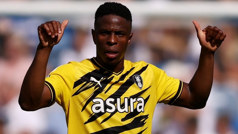 Chiedozie Ogbene celebrates