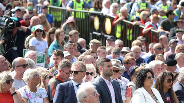 Crowds attend the event to mark 100 years since the death of Michael Collins at Béal na Bláth in Co Cork today (Photo: RollingNews.ie)