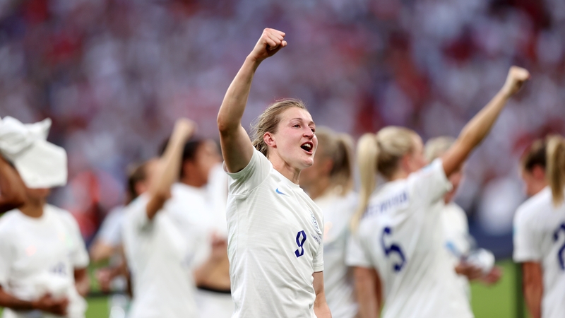 White shows her delight after England's Euro triumph