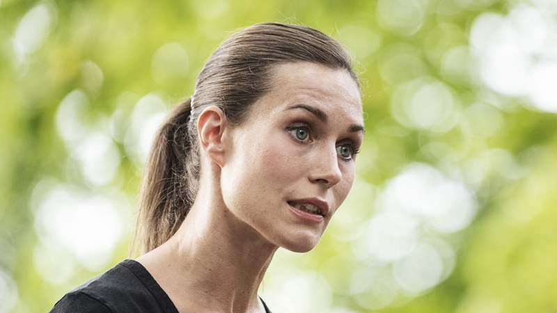 Finnish PM Sanna Marin at a press conference last Friday