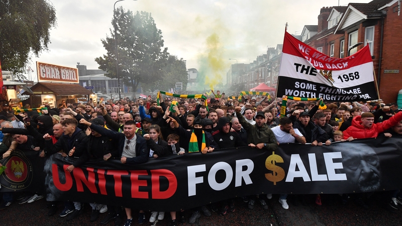 Fans marched to Old Trafford to demonstrate against the Glazer family's ownership of the club