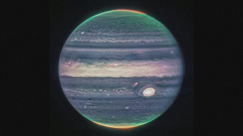 Jupiter - our solar system's largest planet (Courtesy: NASA, ESA, CSA, Jupiter ERS Team; image processing by Judy Schmidt)