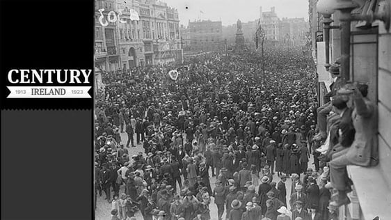 Century Ireland Issue 238 - Crowds at the funeral procession of Michael Collins on O'Connell Street…