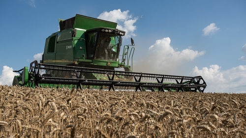 A grain harvest in Ukraine earlier this month