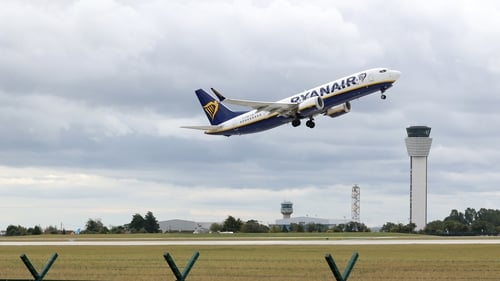 Ryanair flight FR1964 to Eindhoven took off at around 12.10pm