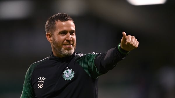 Stephen Bradley celebrates after Shamrock Rovers' win