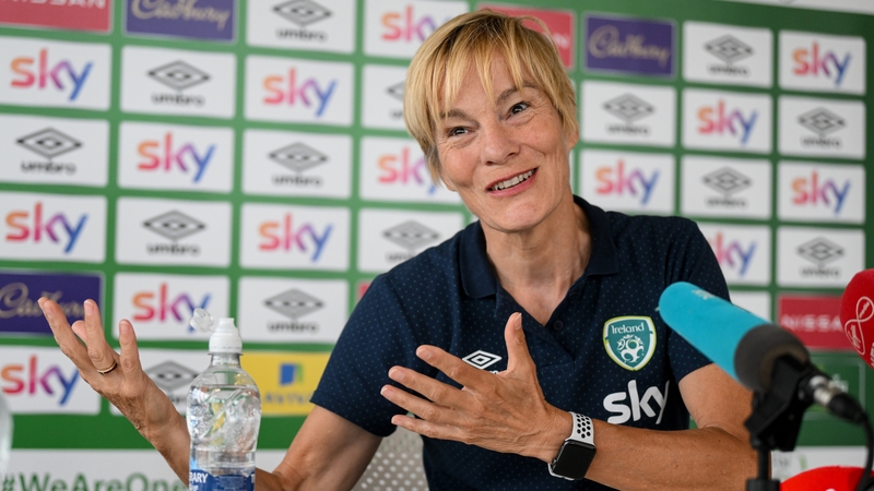 Vera Pauw spoke to the press at Abbotstown