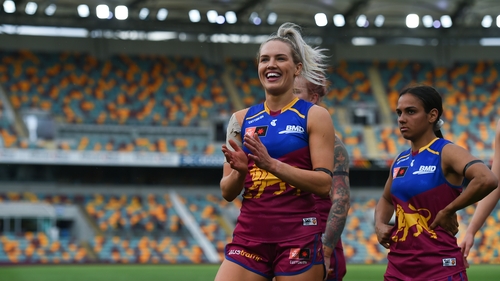 Orla O'Dwyer (L) was all smiles after leading the Lions to victory