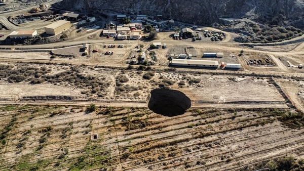 The sinkhole, which appeared in July, is about 200 metres deep