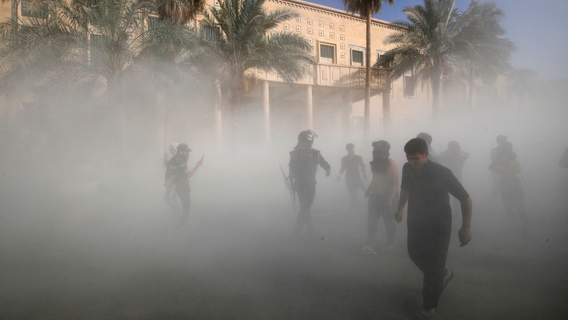 Iraq's army declared a curfew from 3.30pm and urged the protesters to leave the Green Zone