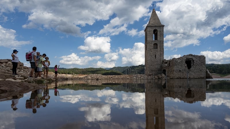 A centuries-old church and a megalithic complex are among the underwater monuments that have resurfaced