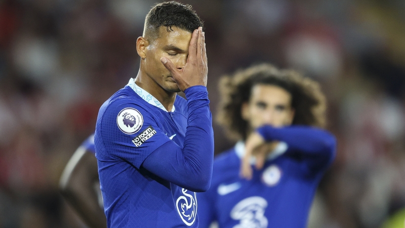 Thiago Silva reacts during the 2-1 defeat to Southampton