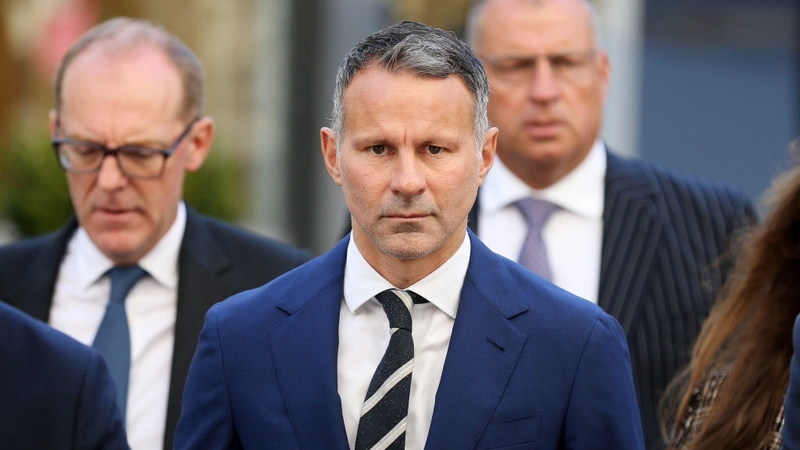 Ryan Giggs arrives at Manchester Crown Court with his legal team today