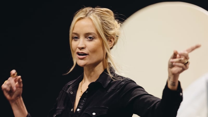 Laura Whitmore as Jenny in rehearsals for 2:22 - A Ghost Story at the Criterion Theatre in London Photo: Press Association