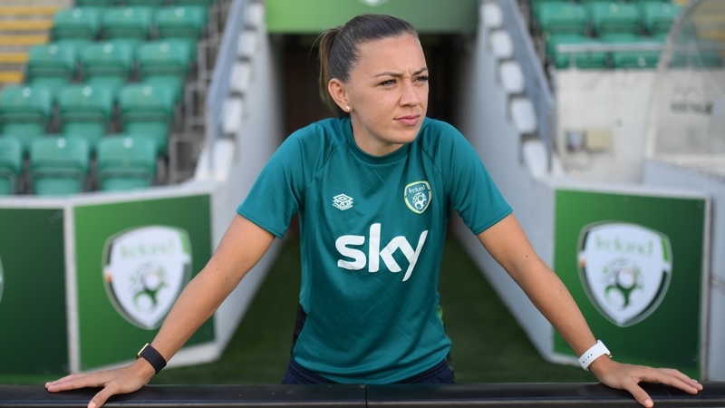 Katie McCabe surveys Tallaght Stadium on the eve of the match