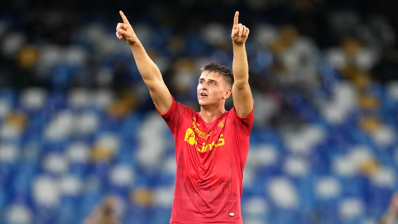 Lorenzo Colombo celebrates his goal for Lecce