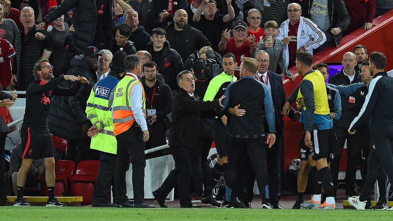A member of Newcastle's staff appeared to have thrown a bottle