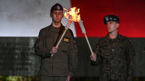Soldiers in Gdansk today marking the 83rd anniversary of World War II outbreak in Poland