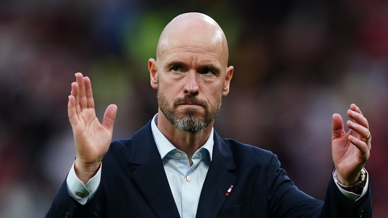 Manchester United manager Erik ten Hag applauds the fans