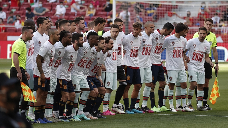 Players of Spain and Portugal promote their 2030 FIFA World Cup bid