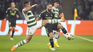 Real Madrid's Dani Carvajal and Celtic's Giogos Giakoumakis