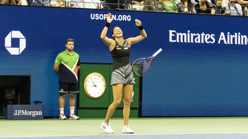 Caroline Garcia celebrates victory