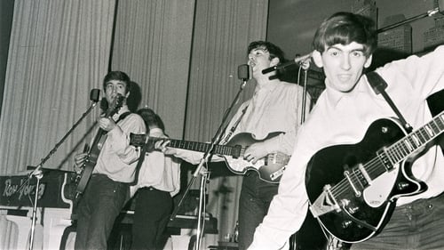The Beatles on stage in Hamburg