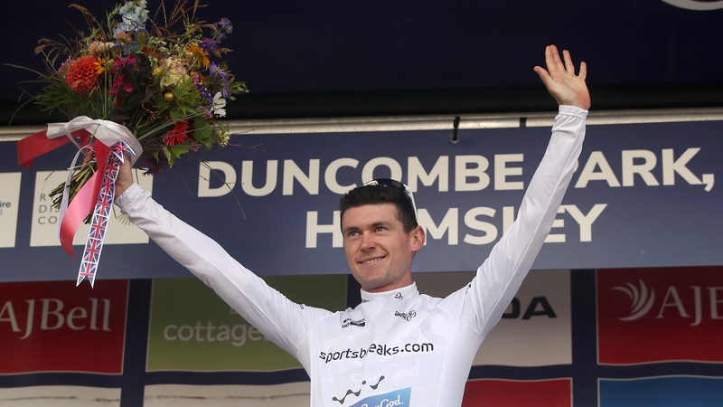 Teggart celebrates holding onto the lead in sprint contest