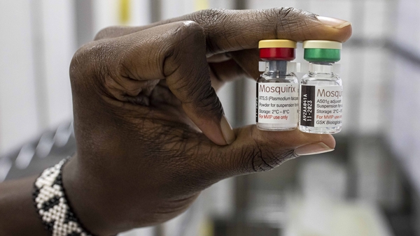 A person holds two vials of the Mosquirix vaccine in Nairobi, Kenya, in 2021 after the WHO backed the widespread rollout (file pic)
