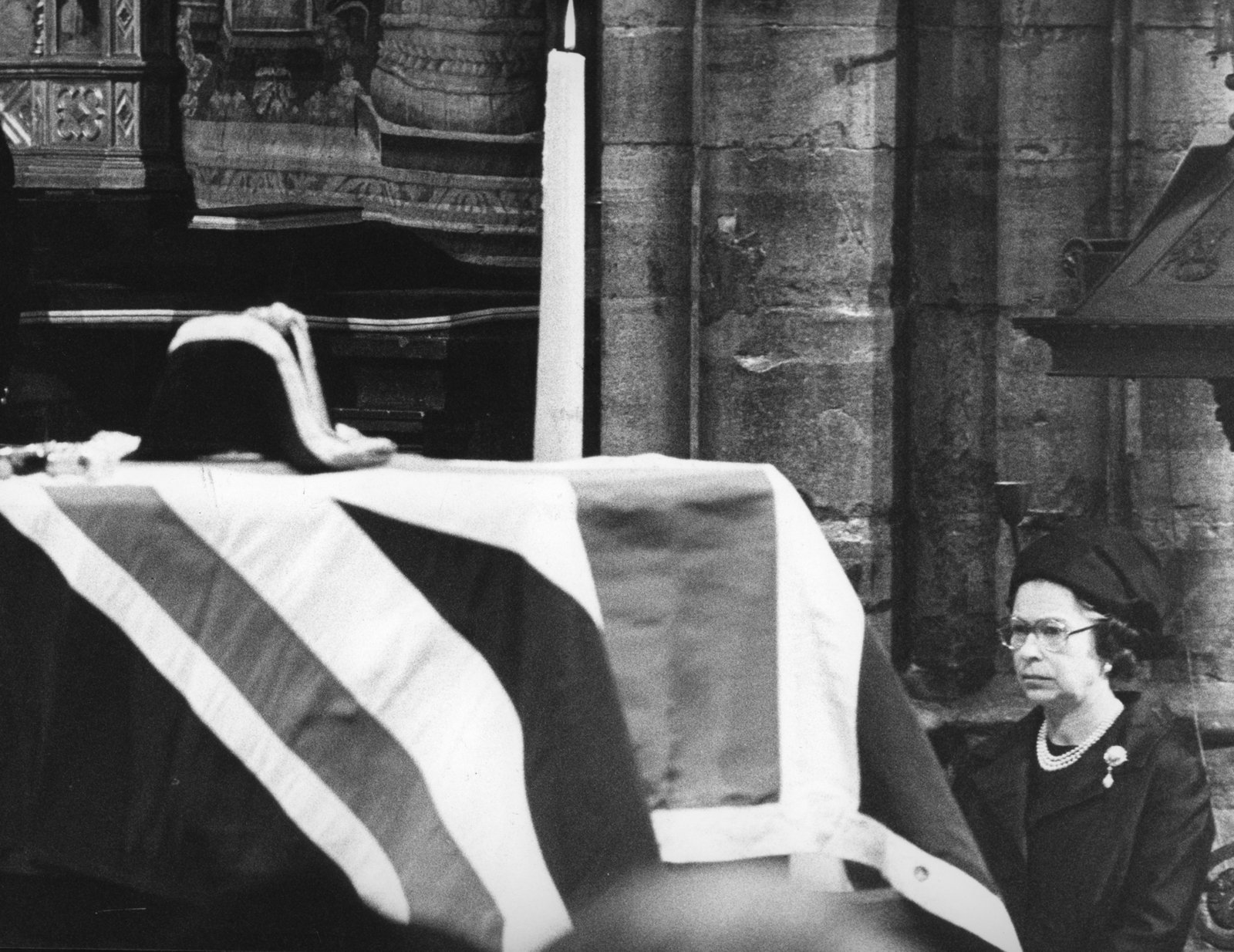 The Troubles in Northern Ireland which claimed thousands of lives dominated nearly half her reign, and the royal family was not immune from the violence. The queen here at the funeral of her cousin Lord Mountbatten, who was killed by an IRA bomb in Sligo